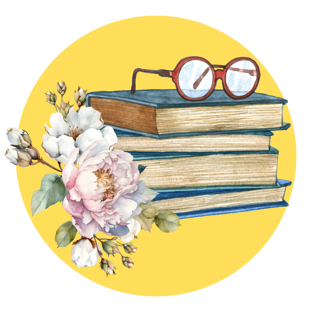 glasses books and flowers