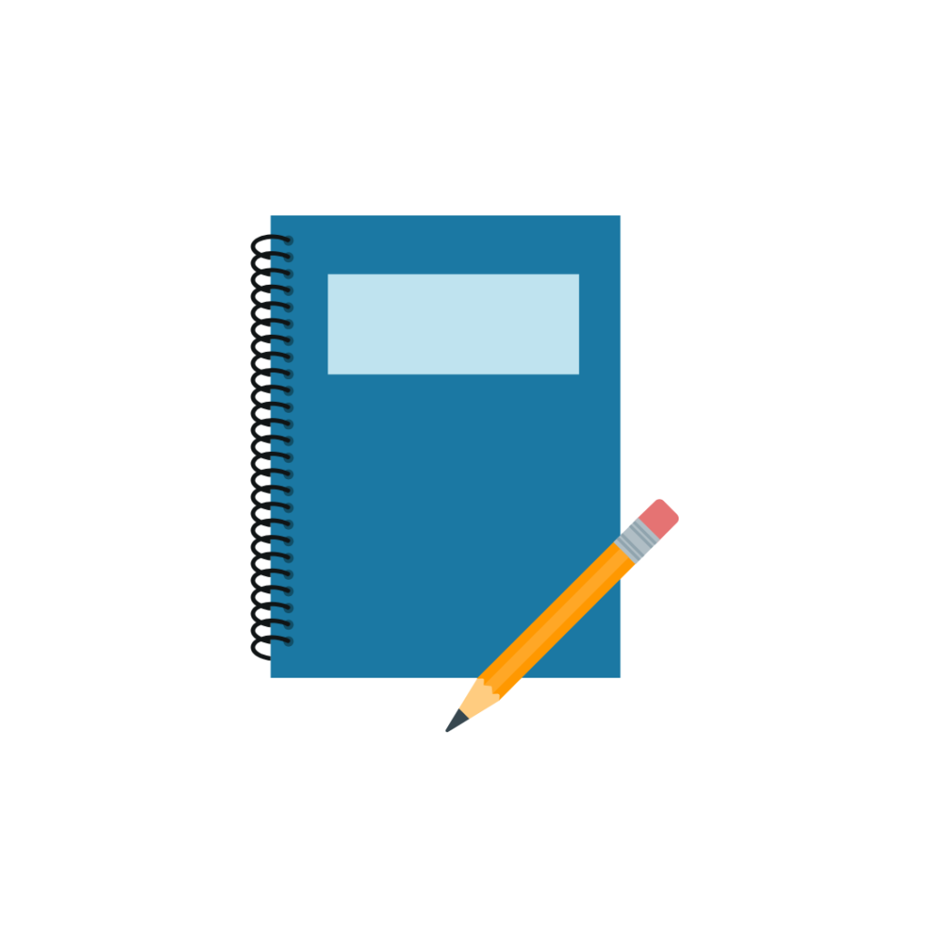 notebook with pencil